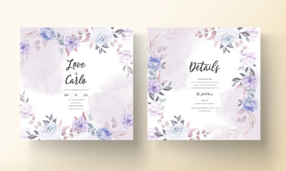 Download Purple Floral Wedding Invitation Design - Invitation Collection
