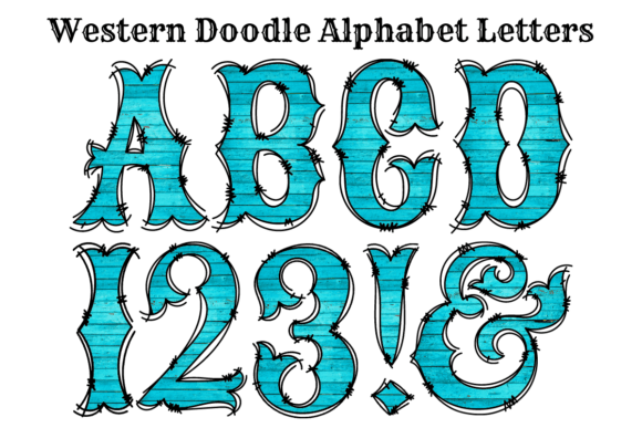 Download Wood Turquoise Doodle Alphabet Letters - Premium Bundle