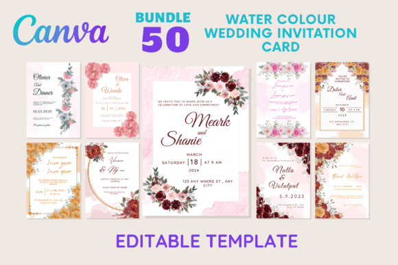 Download Water Colour Wedding Invitation Card - Invitation Collection