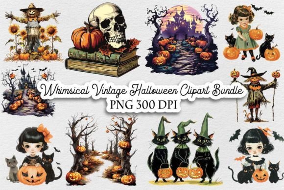 Download Whimsical Vintage Halloween Bundle PNG - Halloween bundle Collection