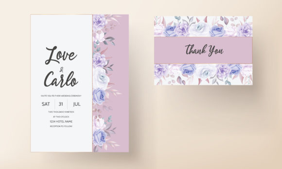 Download Purple Floral Wedding Invitation Design - Invitation Collection