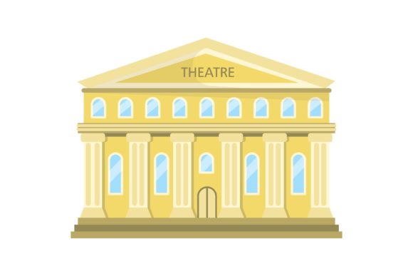 Download Theater with Columns. City, Town Hall Ca - Town Collection