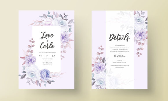 Download Purple Floral Wedding Invitation Design - Invitation Collection