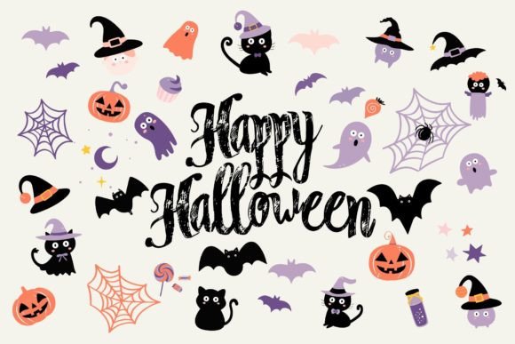 Download Set of Halloween Illustrations Clipart - Halloween illustration Collection