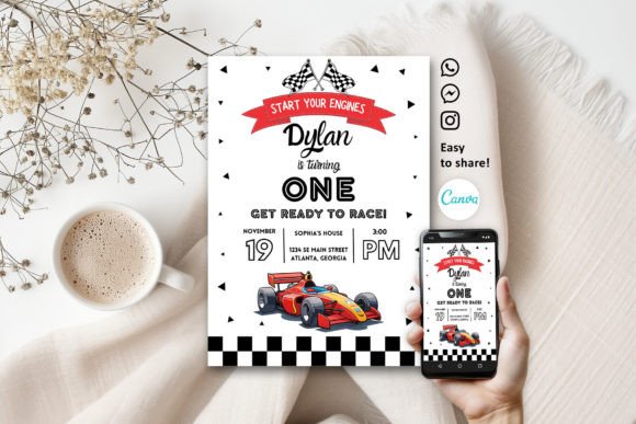 Download Racing Car Birthday Invitation Template - Invitation Collection