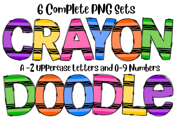 Download Back to School Crayon Doodlee Alphabet - Premium Bundle