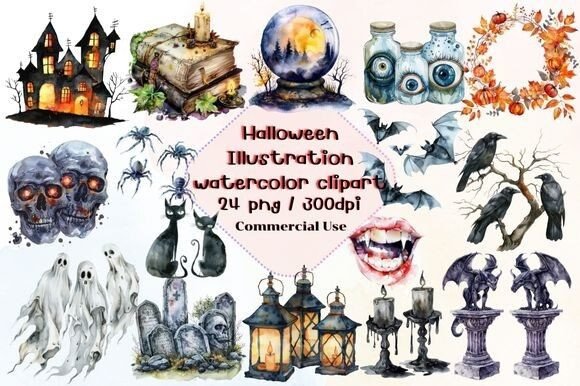 Download Halloween Illustration Watercolor Clipar - Halloween illustration Collection