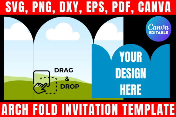 Download Arch Fold Invitation Canva Template - Invitation Collection