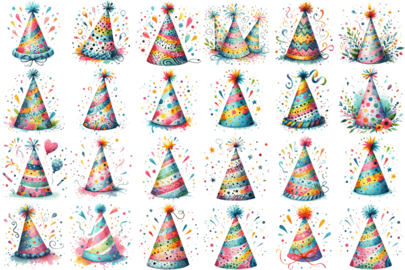 Download 22 Watercolor Party Hat Clipart Bundle - Party Collection