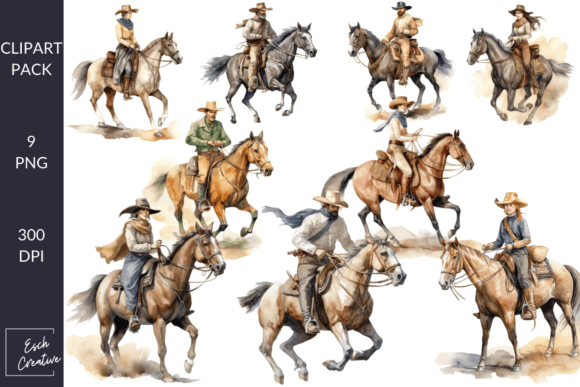 Download Outlaw Riders, Wild West Watercolor Town - Town Collection